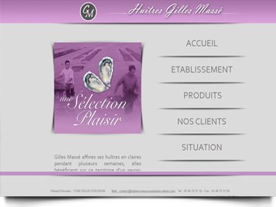 Site internet Huîtres Gilles Massé