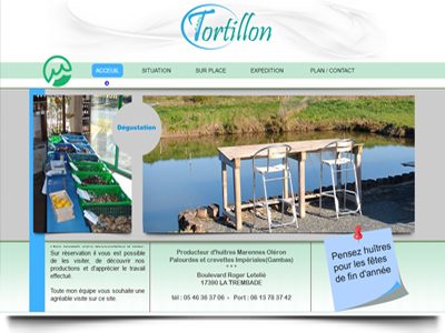 Site internet Huîtres Tortillon